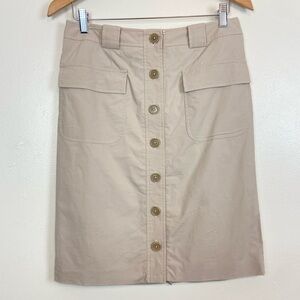 Brooks Brothers Khaki Button Front Skirt - Size 4